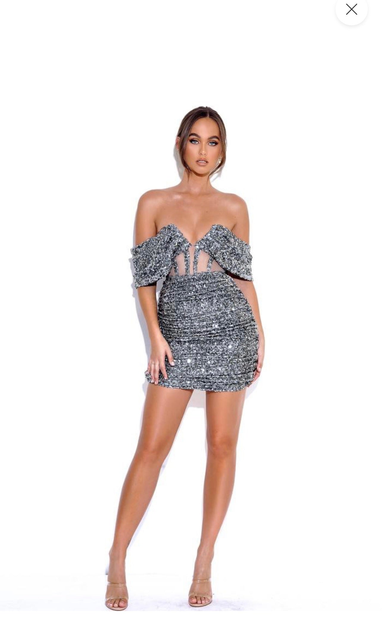 Weston Sequin Off Shoulder Corset Dress